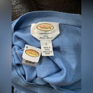 Talbots Sky Blue Merino Wool Crewneck Sweater( Large )